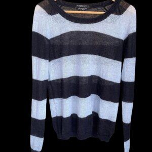 Mohair blend blue and black striped sweater by Maison Scotch